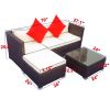 3 Piece Patio Sectional Wicker Rattan Outdoor Furniture Sofa Set - CR√àME