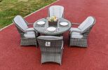 Direct Wicker Marianna Patio Wicker 5 Piece Round Dining Set - Gray