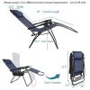 Infinity Zero Gravity Chair Pack 2, Outdoor Lounge Patio Chairs with Pillow and Utility Tray Adjustable Folding Recliner for Deck,Patio,Beach,Yard, Bl