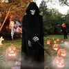 1 Set Halloween Grim Reaper Cloak Costumes Reaper Black Cape Terror Death Hook Sickle Horr Halloween Party Cosplay Costume Props - Single cloak - Chin