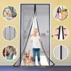 Magnetic Screen Door Retractable Mesh Net Pet Patio Hands Free Mosquito Magic - Black