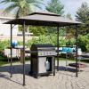 8x 5 FT Grill Gazebo Grill Canopy Double Tiered BBQ Gazebo Outdoor BBQ Canopy - Gray