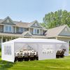 10'x30' Outdoor Party Tent with 8 Removable Sidewalls; Waterproof Canopy Patio Wedding Gazebo; White - as picture