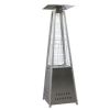 Outdoor Patio Heater, Pyramid Standing Gas LP Propane Heater With Wheels 87 Inches Tall 42000 BTU For Commercial Courtyard (Silver) - KM3768