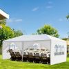 10'x20' Outdoor Party Tent with 6 Removable Sidewalls; Waterproof Canopy Patio Wedding Gazebo; White - as picture