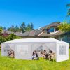 10'x30' Outdoor Party Tent with 8 Removable Sidewalls; Waterproof Canopy Patio Wedding Gazebo; White - as picture