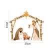 LED Lighted Nativity Scene Christmas Decoration Ornament for Lawn, Yard, Patio - A