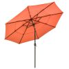 10Ft 3-Tiers 32LEDS Patio Umbrella Fruit Orange - As Picture