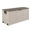 75gal 260L Outdoor Garden Plastic Storage Deck Box Chest Tools Cushions Toys Lockable Seat - as picture