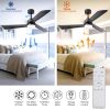 52 inch Ceiling Fan with Light, Modern Dimmable Ceiling Fan with 3 Reversible Blades, Remote Controls, for Indoor/Outdoor Patio Living Room Bedroom, B