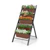 5-tier Vertical Garden Planter Box Elevated Raised Bed with 5 Container - Brown