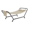 Polyester Hammock with Stand and Pillow for Outdoor , Multi color - Beige