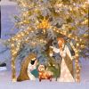 LED Lighted Nativity Scene Christmas Decoration Ornament for Lawn, Yard, Patio - A