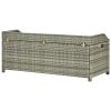 Patio Storage Bench 47.2" Poly Rattan Gray - Grey