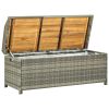 Patio Storage Bench 47.2" Poly Rattan Gray - Grey