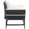 Patio Bench with Cushions 69.3" Black Poly Rattan - Black