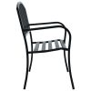 Patio Bench 49.2" Black Steel - Black