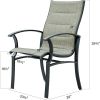 Patio Dining Chairs Set of 2,Bistro Metal Steel Chair with Textilene Mesh Fabric,Outdoor Armchair for Outside Porch,Balcony,Garden,Backyard Grey(2 Cha