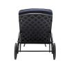 Chaise Lounge Outdoor Chair with Navy Blue Cushions, Aluminum Pool Side Sun Lounges with Wheels Adjustable Reclining, Patio Furniture Set - as Pic