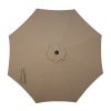 Sunbrella Patio 9 FT Outdoor Market Umbrella with Crank and Push Button Tilt - Heather Beige