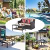 Patio Conversation Furniture Sets 1piece double sofa and 1piece rectangle coffee table - as Pic