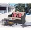 Patio Conversation Furniture Sets 1piece double sofa and 1piece rectangle coffee table - as Pic