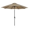 Sunbrella Patio 9 FT Outdoor Market Umbrella with Crank and Push Button Tilt - Heather Beige