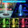 18/16/13cm Solar Water Fountain Colorful Fountain Floating Solar Powered Pool Pond Waterfall Fountain Pump Garden Outdoor Decor - 18cm warm led - Chin