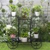 Artisasset Garden Cart Stand & Flower Pot Plant Holder Display Rack, 6 Tiers, Parisian Style - Perfect for Home, Garden, Patio Black RT - Black