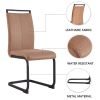 Modern Dining Chairs, Leathaire Fabric High Back Upholstered Side Chair with C-shaped Tube Black Metal Legs for Dining Room Kitchen Vanity Patio Club