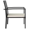 Patio Dining Chairs 2 pcs Poly Rattan Black - Black