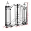 Ornamental Garden Gate Wrought Iron 4'x8"x4' 5" - Black