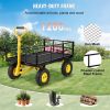 VEVOR Steel Garden Cart; with Removable Mesh Sides to Convert into Flatbed, Utility Metal Wagon - 1200 lbs