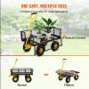 VEVOR Steel Garden Cart; with Removable Mesh Sides to Convert into Flatbed, Utility Metal Wagon - 500 lbs