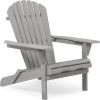 Wood Lounge Patio Chair for Garden Outdoor Wooden Folding Adirondack Chair Set of 2 Solid Cedar Wood Lounge Patio Chair for Garden; Lawn; Backyard; -