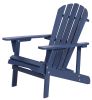 Adirondack Chair Solid Wood Outdoor Patio Furniture for Backyard, Garden, Lawn, Porch -Navy Blue - as Pic