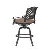 Patio Outdoor Aluminum Bar Stool With Cushion, Set of 2, Dupione Brown - as Pic