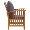 Patio Chairs with Cushions 2 pcs Solid Acacia Wood - Dark gray