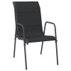 Patio Chairs 4 pcs Steel and Textilene Black - Black