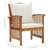 Patio Chairs with Cushions 2 pcs Solid Acacia Wood - Cream white