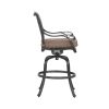 Patio Outdoor Aluminum Bar Stool With Cushion, Set of 2, Dupione Brown - as Pic