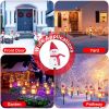 1Pc Solar Powered Lamp 3 Snowmen Outdoor Decorative Christmas Lamp Garden Stake Light IP55 Waterproof Santa Landscape Light Warm White LED Lighting Pa