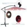 10 ft Outdoor Patio Umbrella Solar Powered LED Lighted Sun Shade Market Waterproof 8 Ribs Umbrella with Crank and Cross Base for Garden Deck Backyard