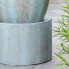 19.5x19.5x32.5" Heavy Outdoor Cement Fountain Antique Blue, Cute Unique Urn Design Water feature For Home Garden, Lawn, Deck & Patio - as Pic