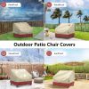 Anti-UV Rectangle Patio Chair Covers; Upgraded Heavy Duty Weatherproof Patio Chair Covers; 4 Pack; Beige&Orange; 37" x 40" x 30" - Beige - Oxford clot