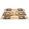 3PCS Outdoor Folding Picnic Table Bench Set, Portable Patio Dining Table Set with Wooden Top & Steel Frame - picture