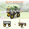 VEVOR Steel Garden Cart; with Removable Mesh Sides to Convert into Flatbed, Utility Metal Wagon - 1400 lbs