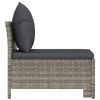 Patio Middle Sofa with Cushion Gray Poly Rattan - Gray