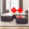 3 Piece Patio Sectional Wicker Rattan Outdoor Furniture Sofa Set - CR√àME