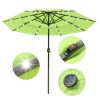 9Ft 3-Tiers 24LEDS Patio Umbrella Fruit Green - As Picture